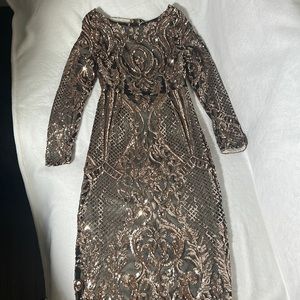Glittery long sleeve dress